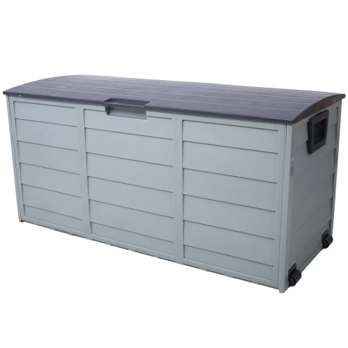 75-Gallon Resin Deck Box with Wheels – Weatherproof Outdoor Storage