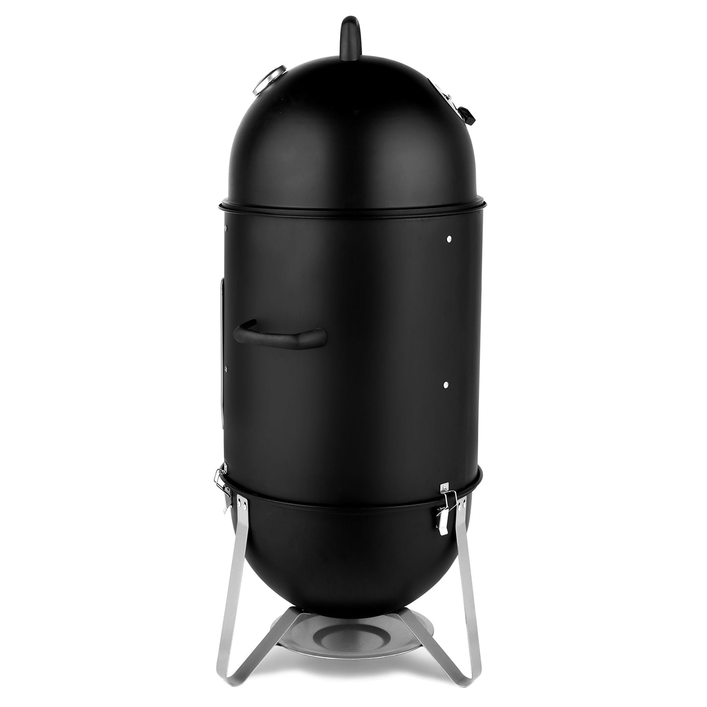 3-Layer Vertical Charcoal Smoker with Thermometer - 18.8" Heavy Duty BBQ