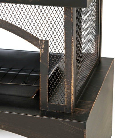 37" Rectangular Metal Outdoor Wood Burning Fireplace