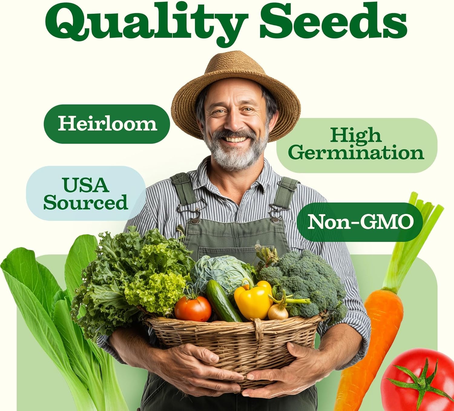 55 Vegetable Seeds Pack – 28,000+ 𝗨𝗦𝗔 Heirloom 𝗡𝗢𝗡-𝗚𝗠𝗢 Seeds for Planting – Spring, Fall, Winter Garden Kit – Survival Seed Vault for Preppers & Gardeners – Gift for Men & Women