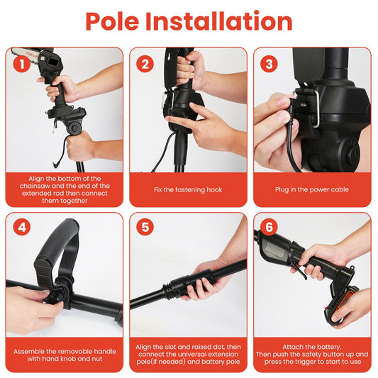3-in-1 Cordless Pole Saw Chainsaw and Grass Trimmer Kit