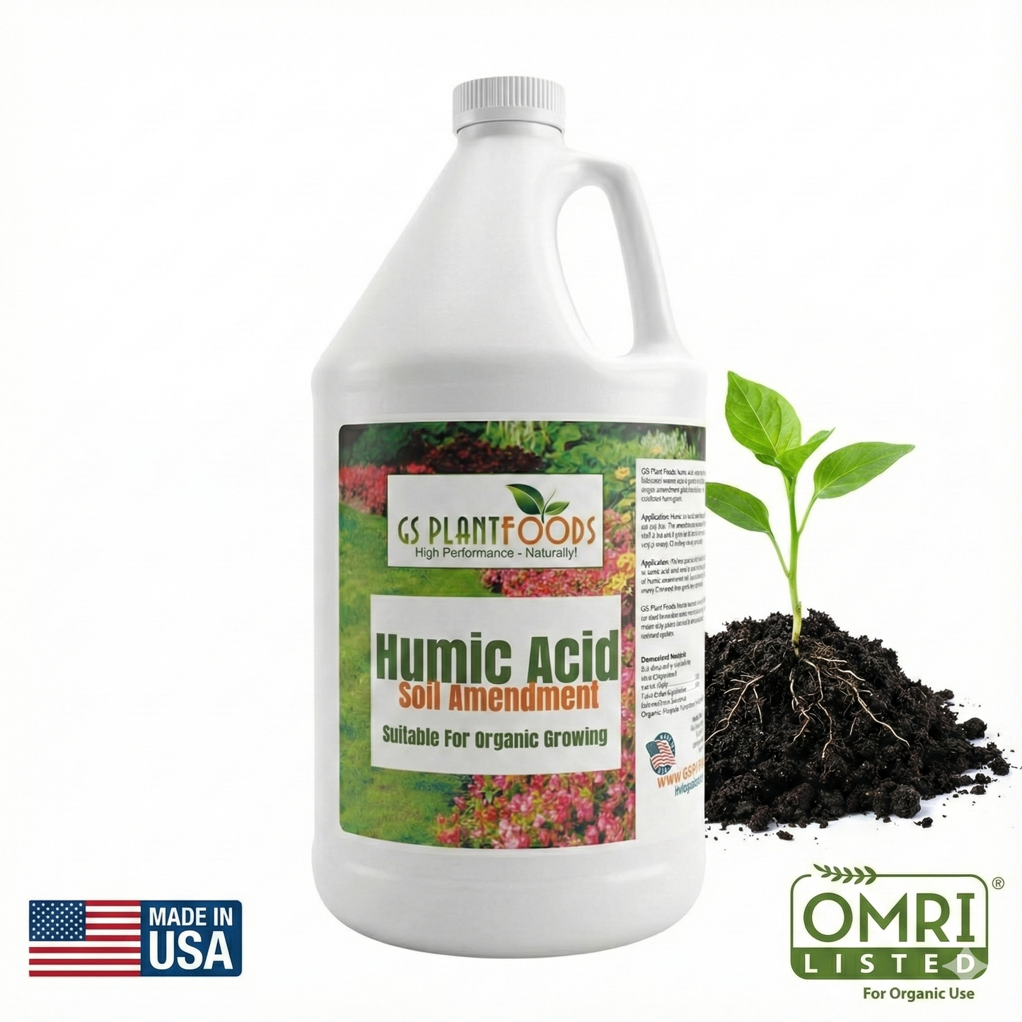 GS Plant Foods Liquid Humic Acid Soil Enhancer, Organic Concentrate