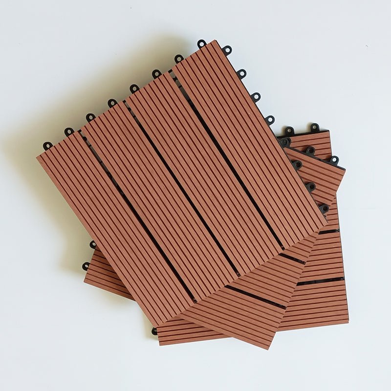Extra-Thick 22mm Interlocking Wood-Plastic Deck Tiles, 12"x12", Box of 11 - Rooted Supplies