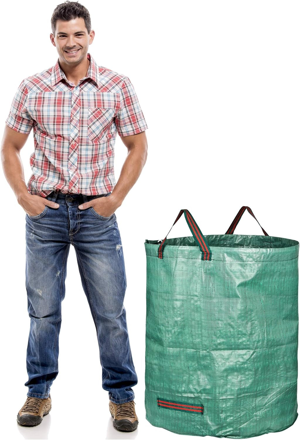 3-Pack 72 Gallons Reusable Garden Waste Bags (H30, D26 Inches) - Yard Waste Bags