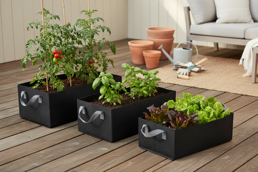Rectangular Fabric Grow Bags - Breathable Plant Containers with Handles