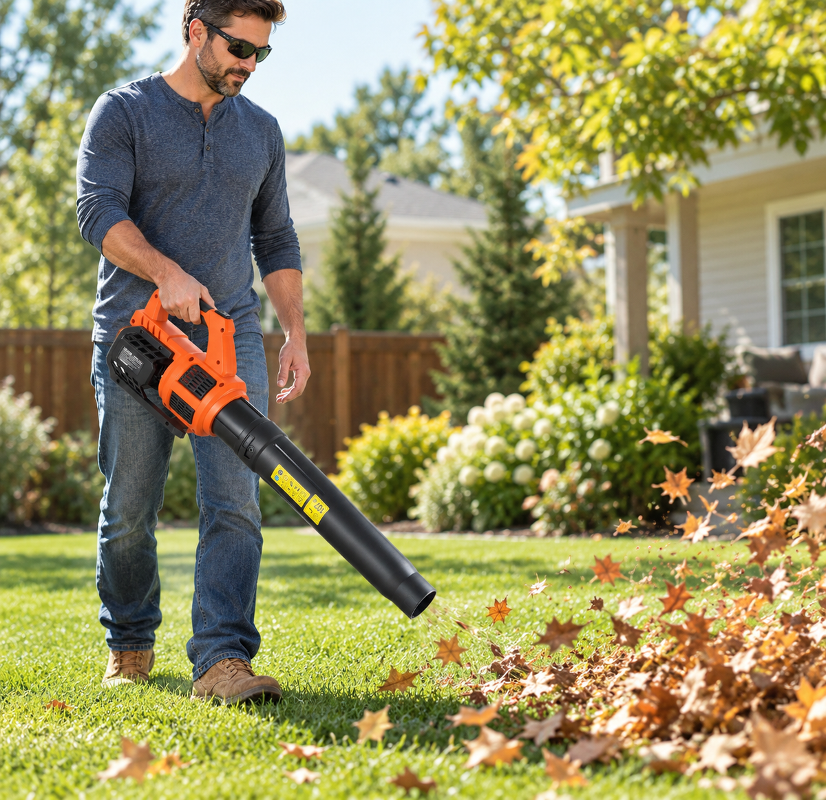 20V Cordless Leaf Blower, 450 CFM, 110 MPH with 2.0Ah Battery