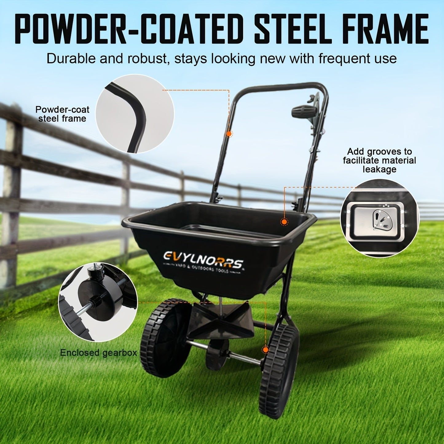 Broadcast Seed Spreader Walk-Behind Fertilizer