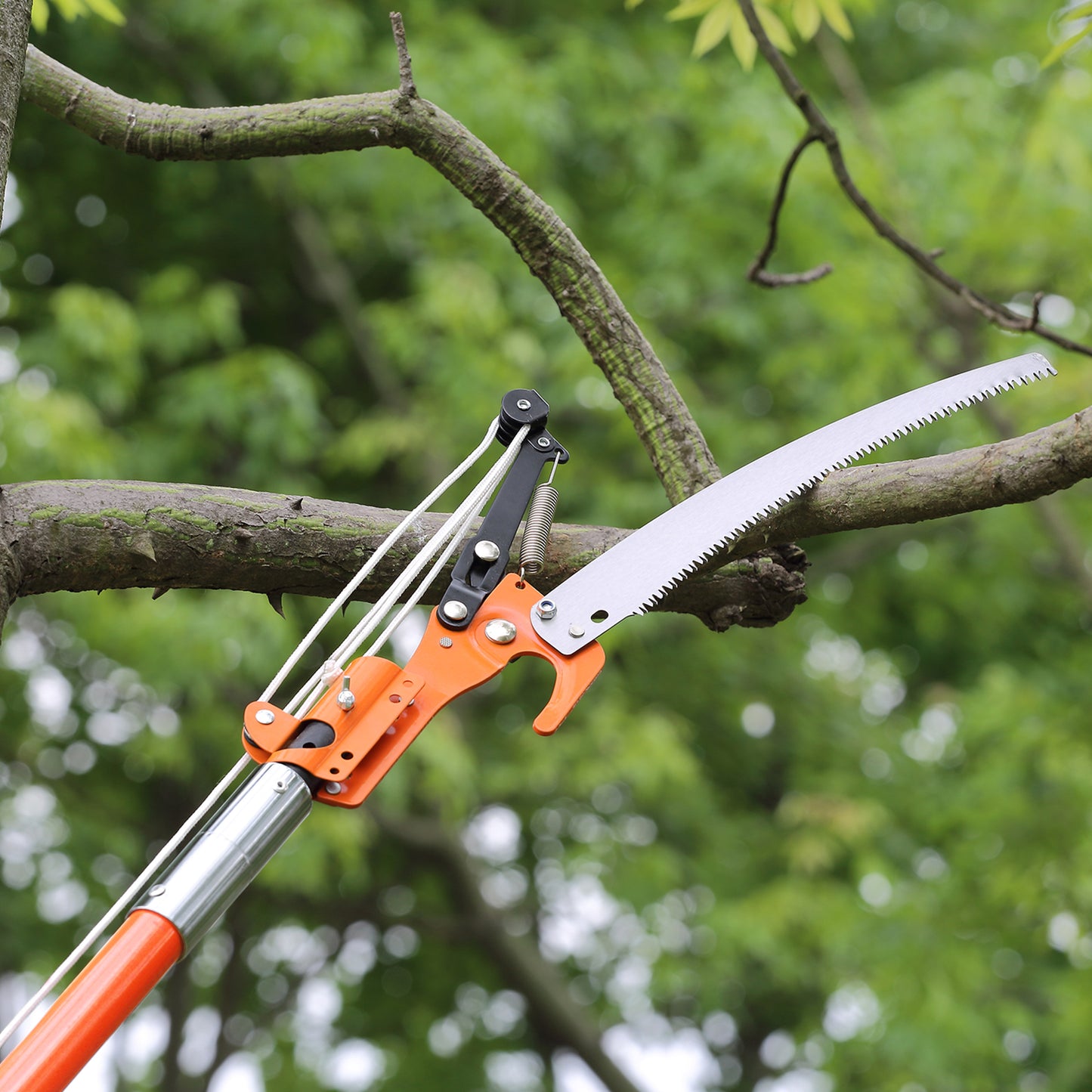 Extendable Manual Pole Saw 7.3-27 Ft - Tree Pruner with Scissors