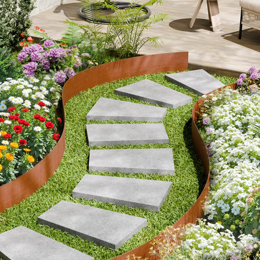 Weathering Steel Landscape Edging, 6-Pack, 40 x 8 In
