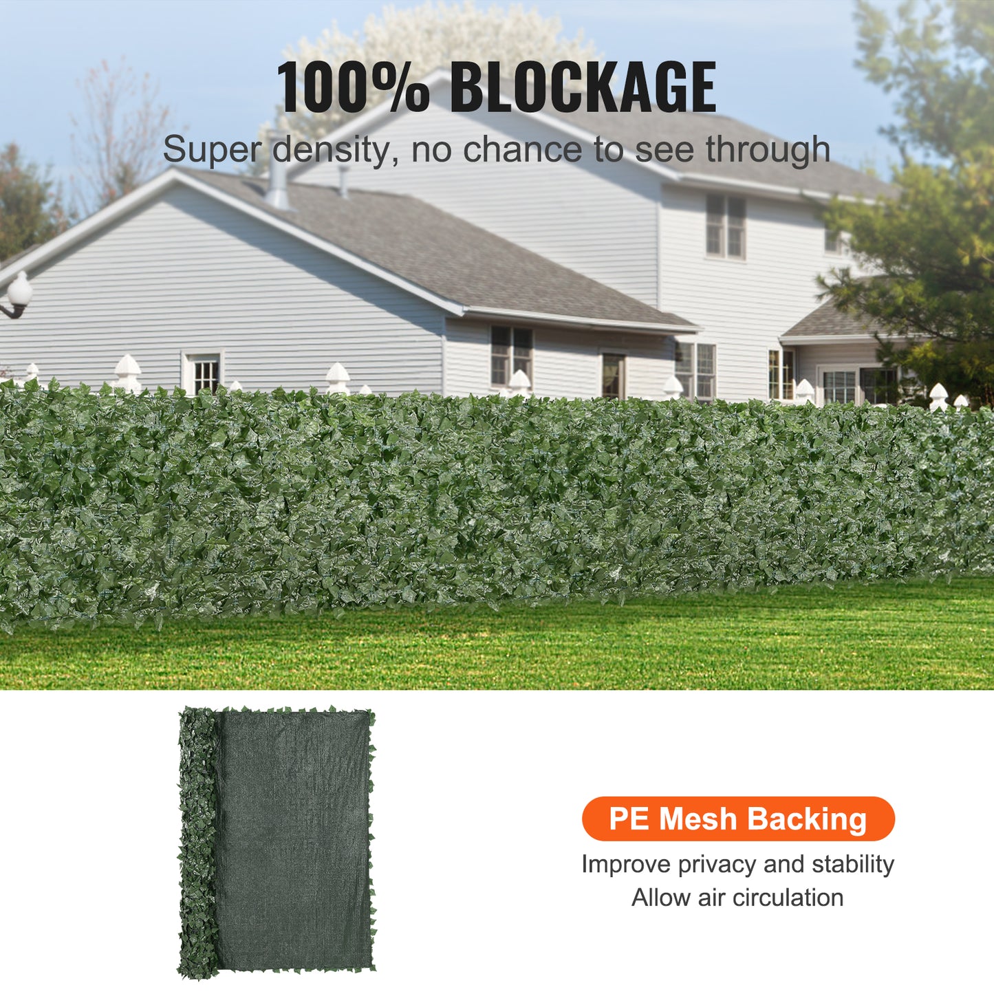 Artificial Ivy Privacy Fence Screen 96x72" Outdoor Greenery Panel