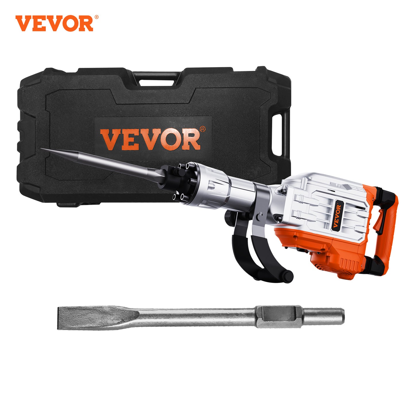 VEVOR 3500W Electric Demolition Jack Hammer – Concrete Breaker with 2 Chisel Bits