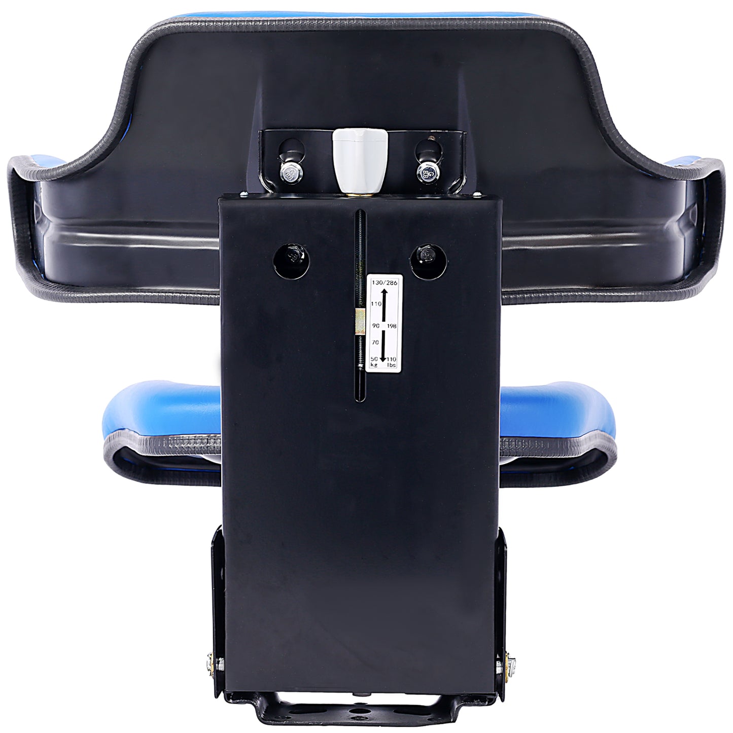 Heavy-Duty Adjustable Tractor Seat with Suspension - Blue Steel Frame