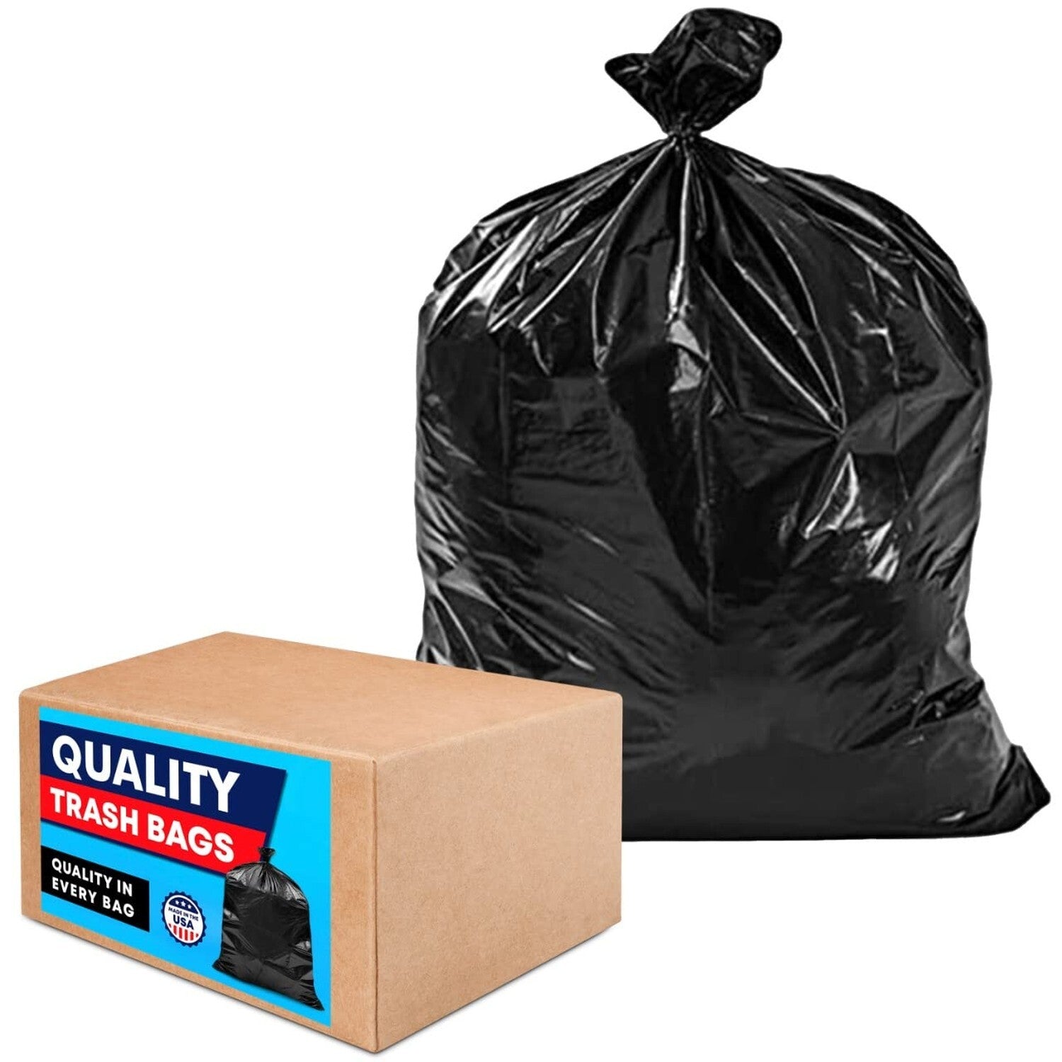 Veska 55 Gallon Trash Bags, (Value Pack 50 Bags W/Ties) Large Trash Bags 55 G...