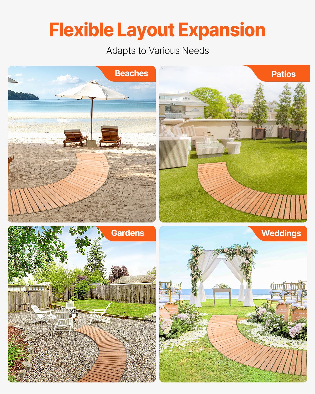 Roll-Out Cedar Garden Pathway | Weather-Resistant, Non-Slip Walkway