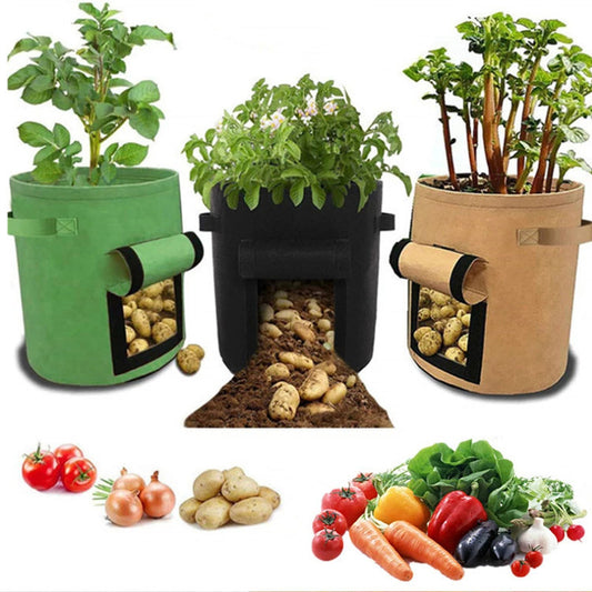 Potato Grow Bags – 10 Gallon Fabric Planter with Harvest Window