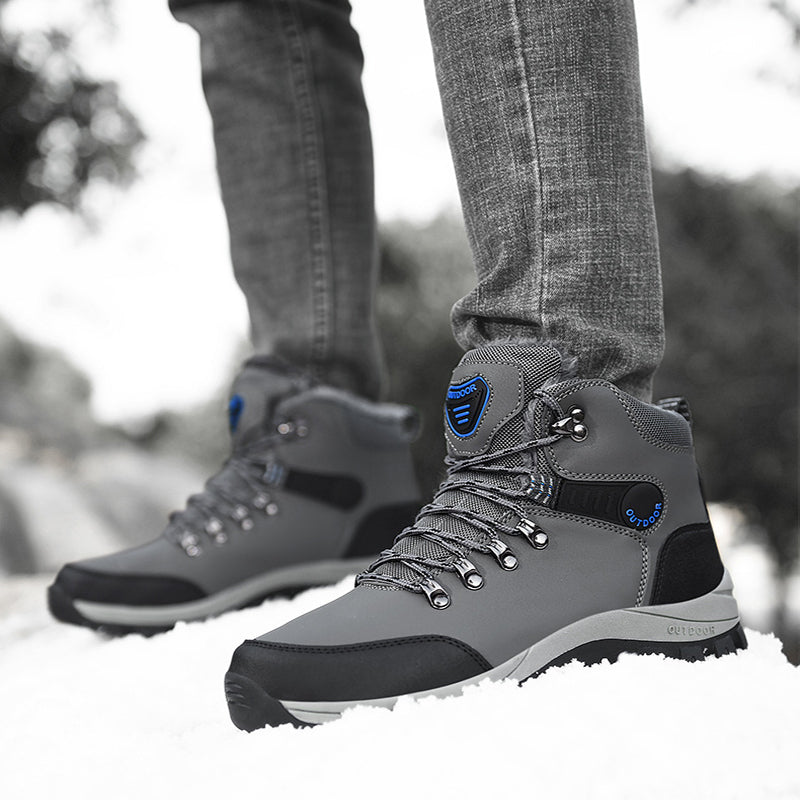 Winter Waterproof Hiking Boots - Insulated Lace-Up Snow Boots