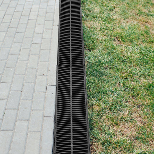 39.4" Trench Drain System with Grate - 5 Pack Driveway Channel Drain