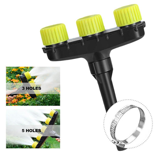 Adjustable Multi-Outlet Garden Hose Sprinkler - 3 or 5 Spray Nozzles