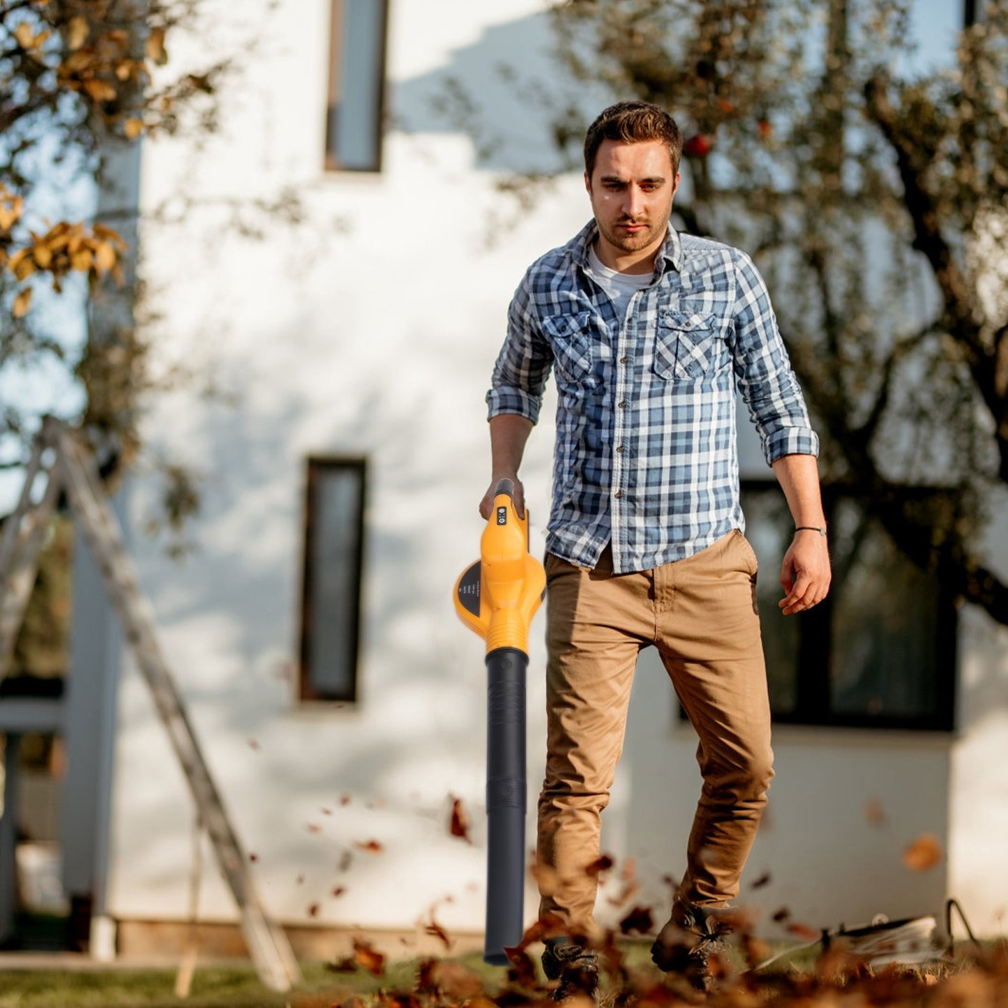 Cordless Leaf Blower 124MPH with 2x 18V Batteries – Makita Compatible