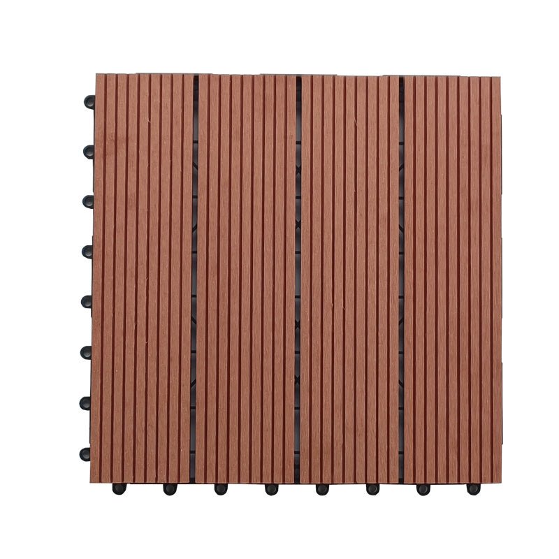 Extra-Thick 22mm Interlocking Wood-Plastic Deck Tiles, 12"x12", Box of 11 - Rooted Supplies