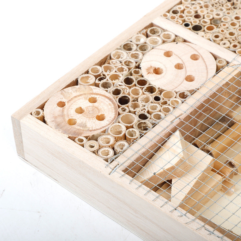 Mason Bee House & Insect Hotel | Handcrafted Pine Pollinator Habitat for Garden