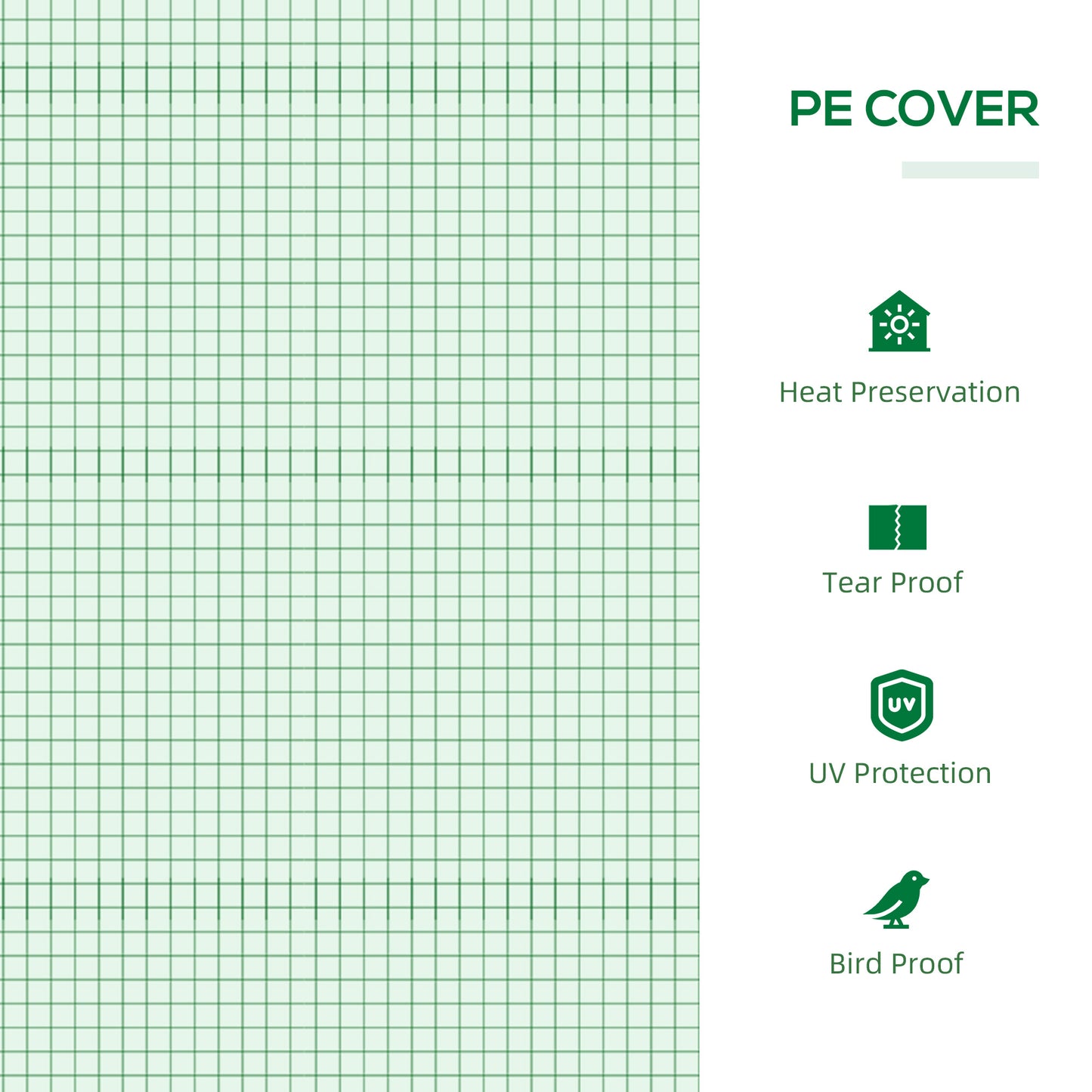 Portable Mini Greenhouse with PE Cover & Zippered Windows
