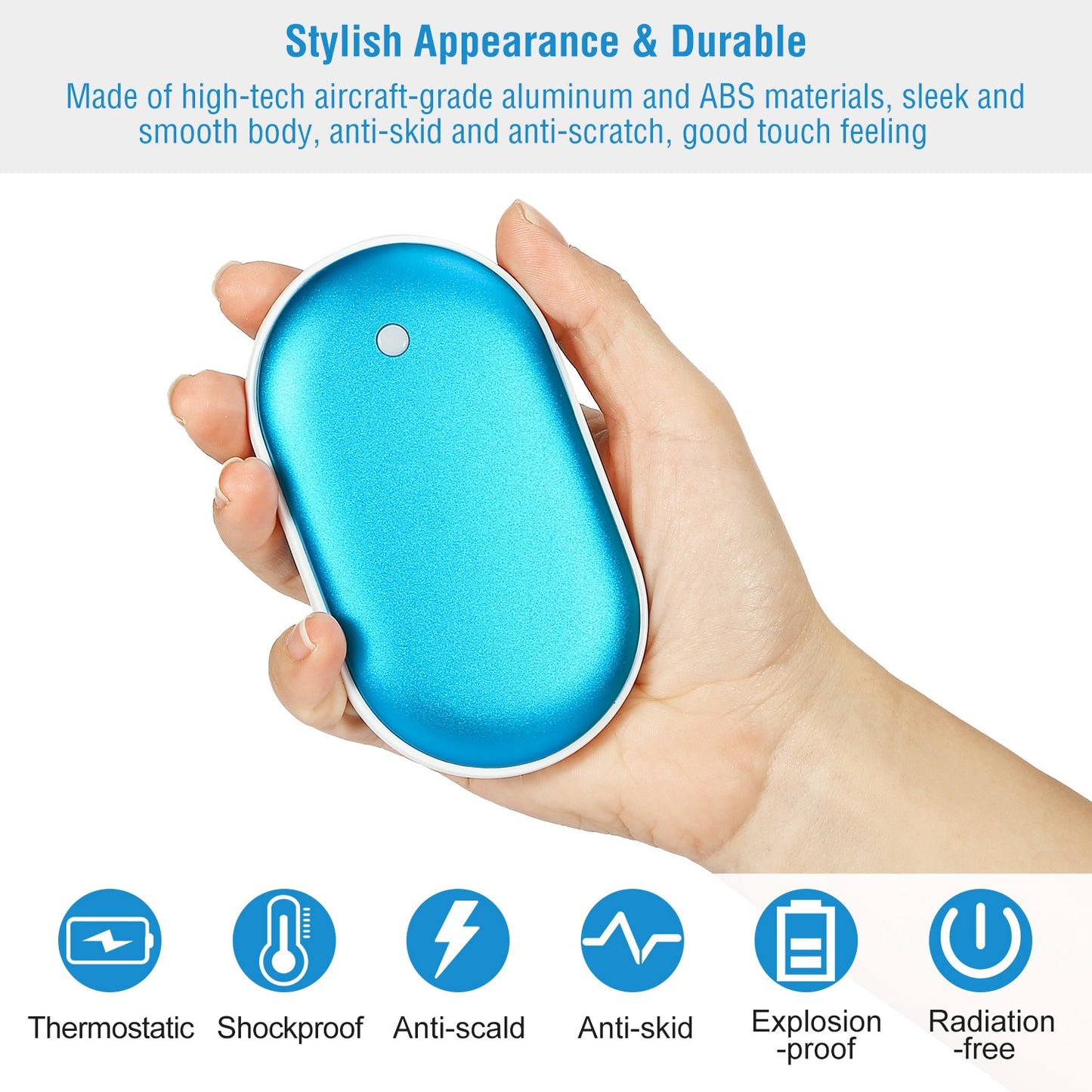Rechargeable Hand Warmer & 5000mAh Power Bank – Dual-Function Pocket Heater