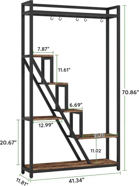 70.9" Tall 7-Tier Ladder Plant Stand - Multi-Purpose Display Shelf