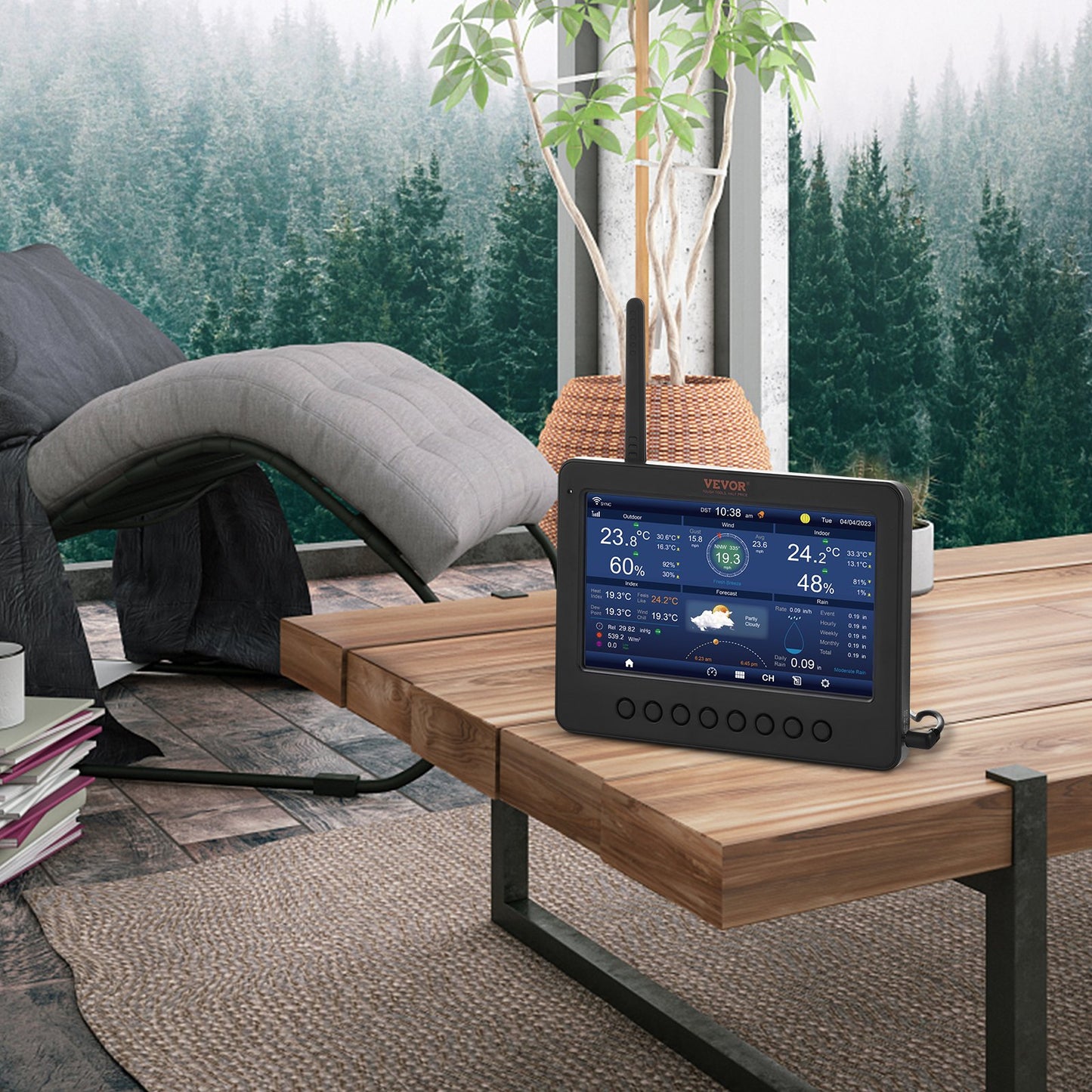 7-in-1 Wi-Fi Weather Station with Solar Sensor & 328 ft Range