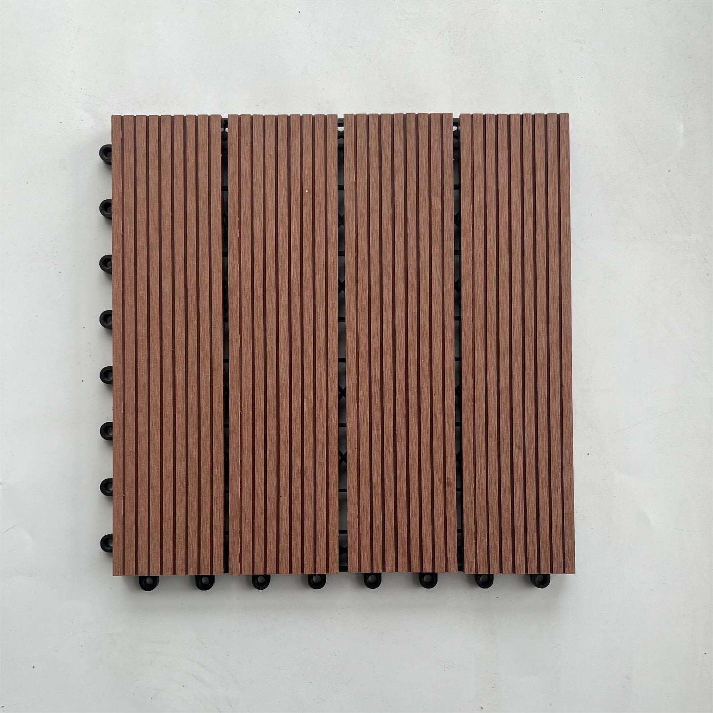 Extra-Thick 22mm Interlocking Wood-Plastic Deck Tiles, 12"x12", Box of 11 - Rooted Supplies