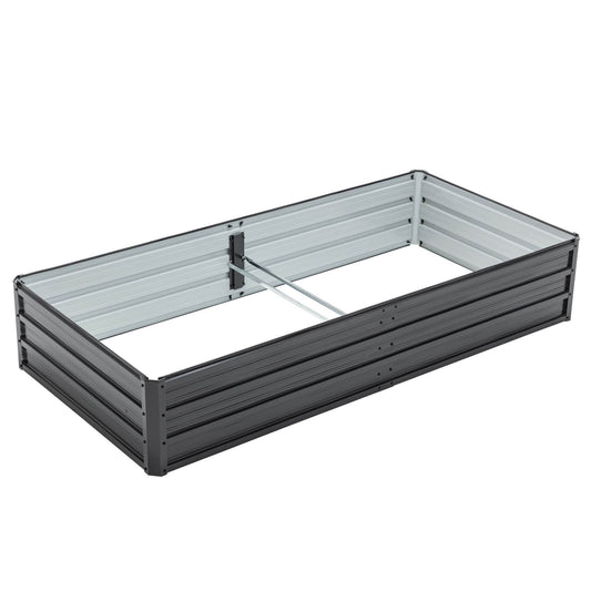 Galvanized Raised Garden Bed Kit - Heavy Duty Metal Planter Bed - Black
