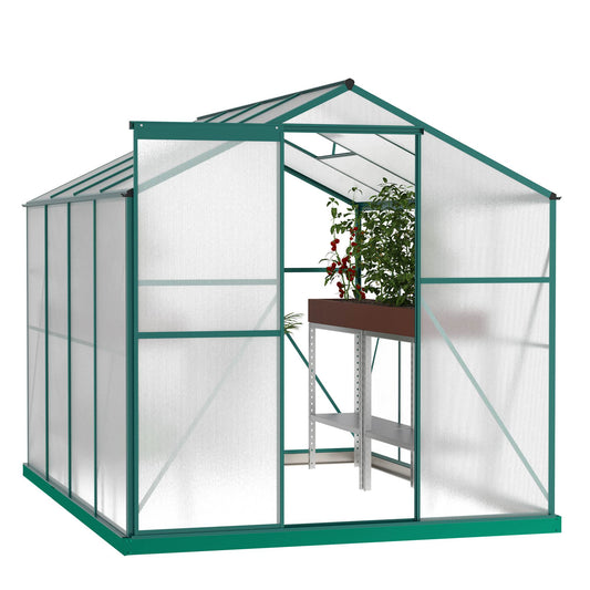 6x8 Ft Polycarbonate Greenhouse - Heavy Duty Walk-In Garden Greenhouse