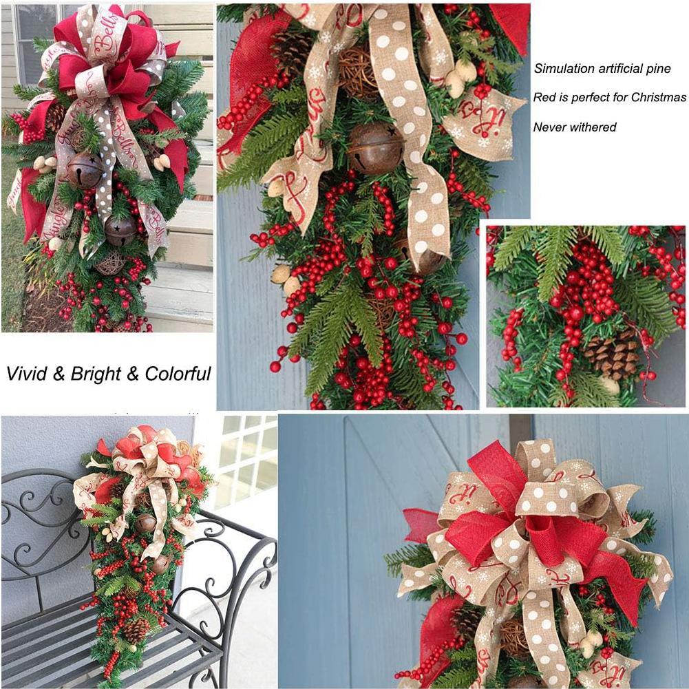 Christmas Door Hanging Ornament - Festive Holiday Wreath Decoration