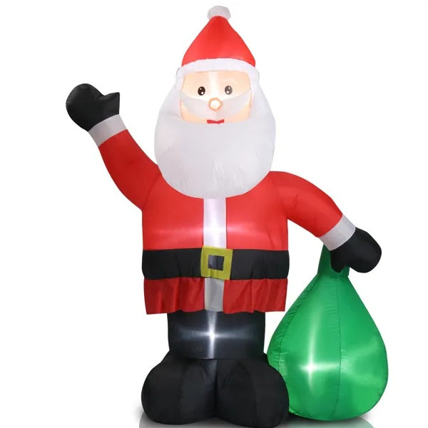 6ft Christmas Inflatable Santa Decoration with LED Lights for Outdoor Yard