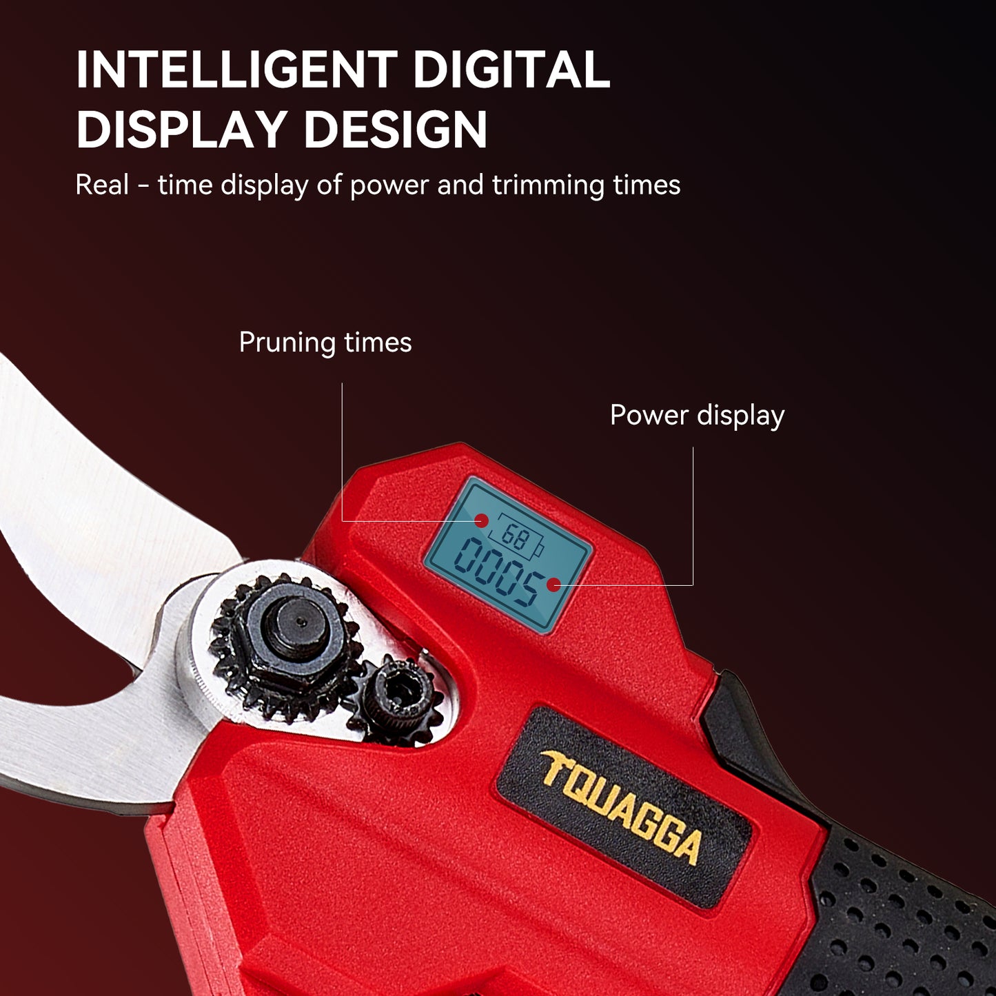 21V Cordless Electric Pruning Shears - 28mm Max Cut with 2 Batteries