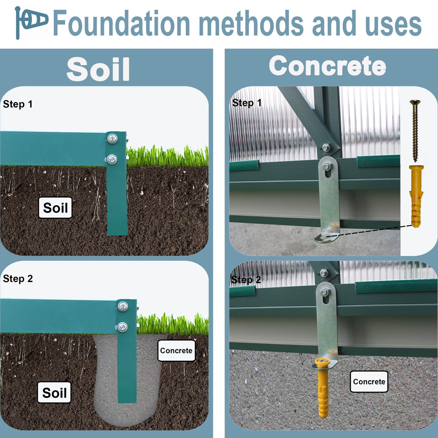 6x8 Ft Polycarbonate Greenhouse - Heavy Duty Walk-In Garden Greenhouse