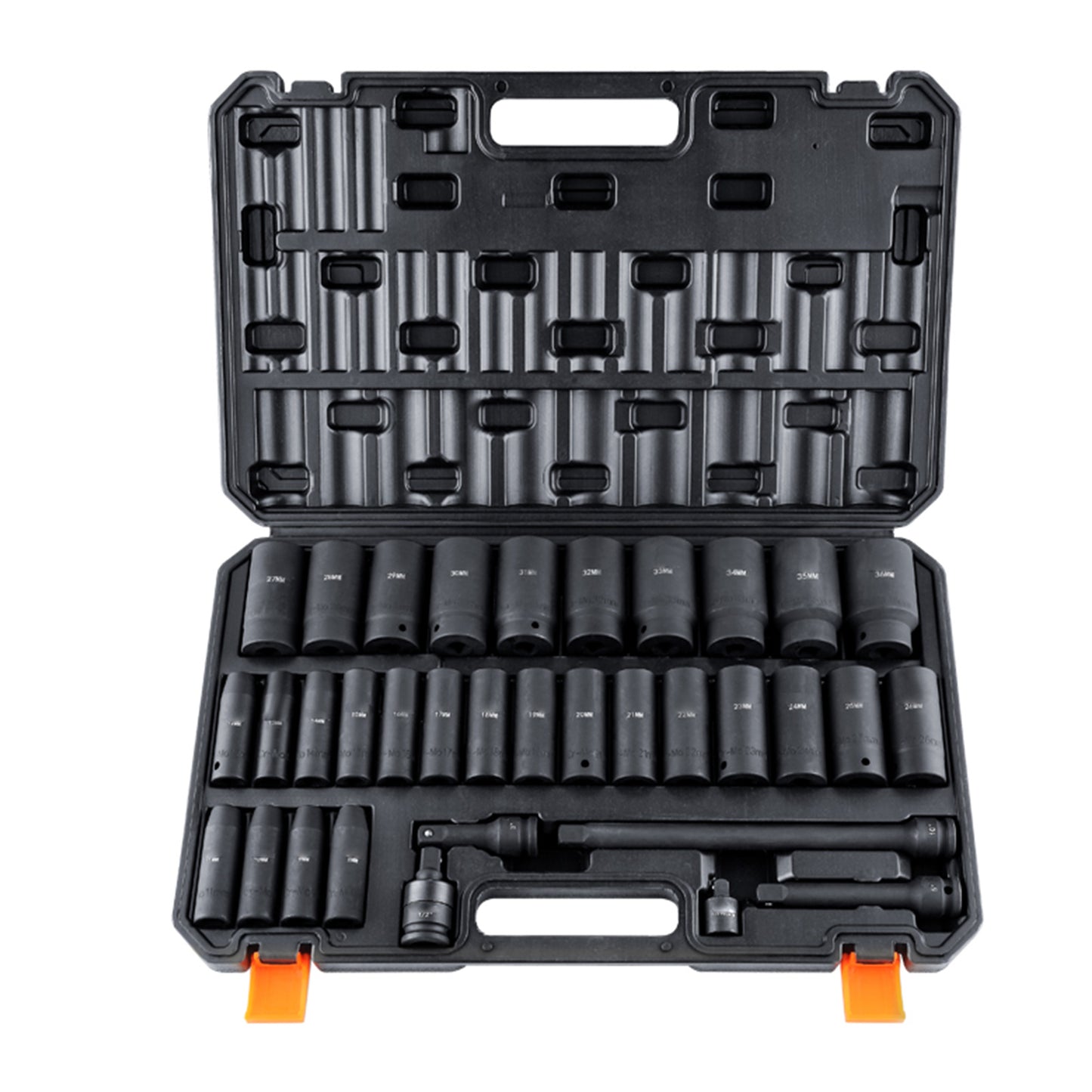 VEVOR 34-Piece 1/2" Drive Deep Impact Socket Set – Metric 8-36mm Cr-Mo Steel