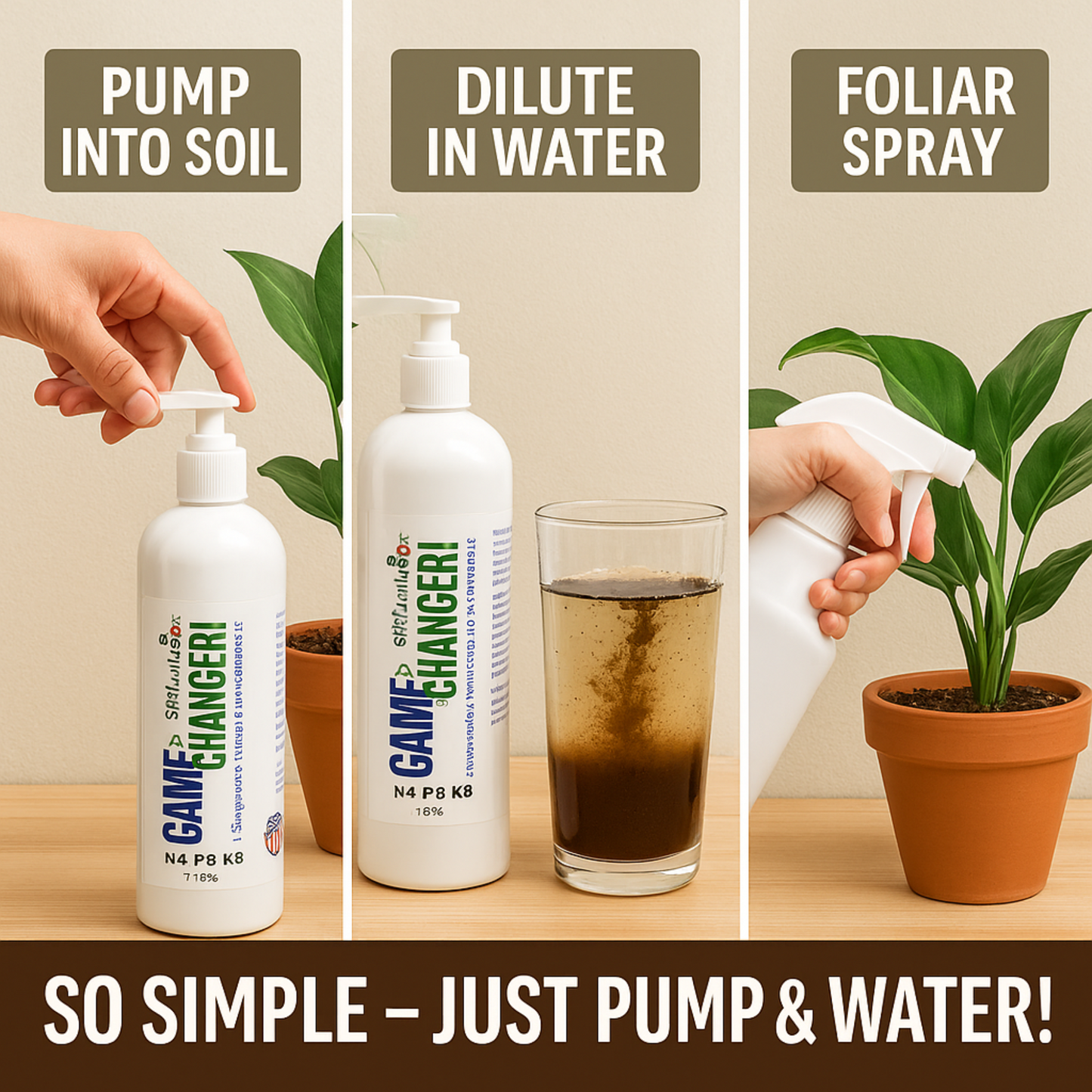 GS Plant Foods GameChanger All-in-One Organic Houseplant Fertilizer 4-3-3