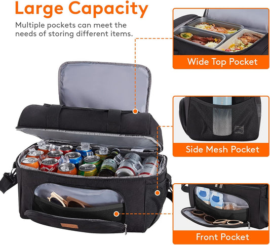 Large Cooler Bag Insulated Lunch Bag Lightweight Portable Cool Bag Double Layer for Picnic, Beach, Work, Trip