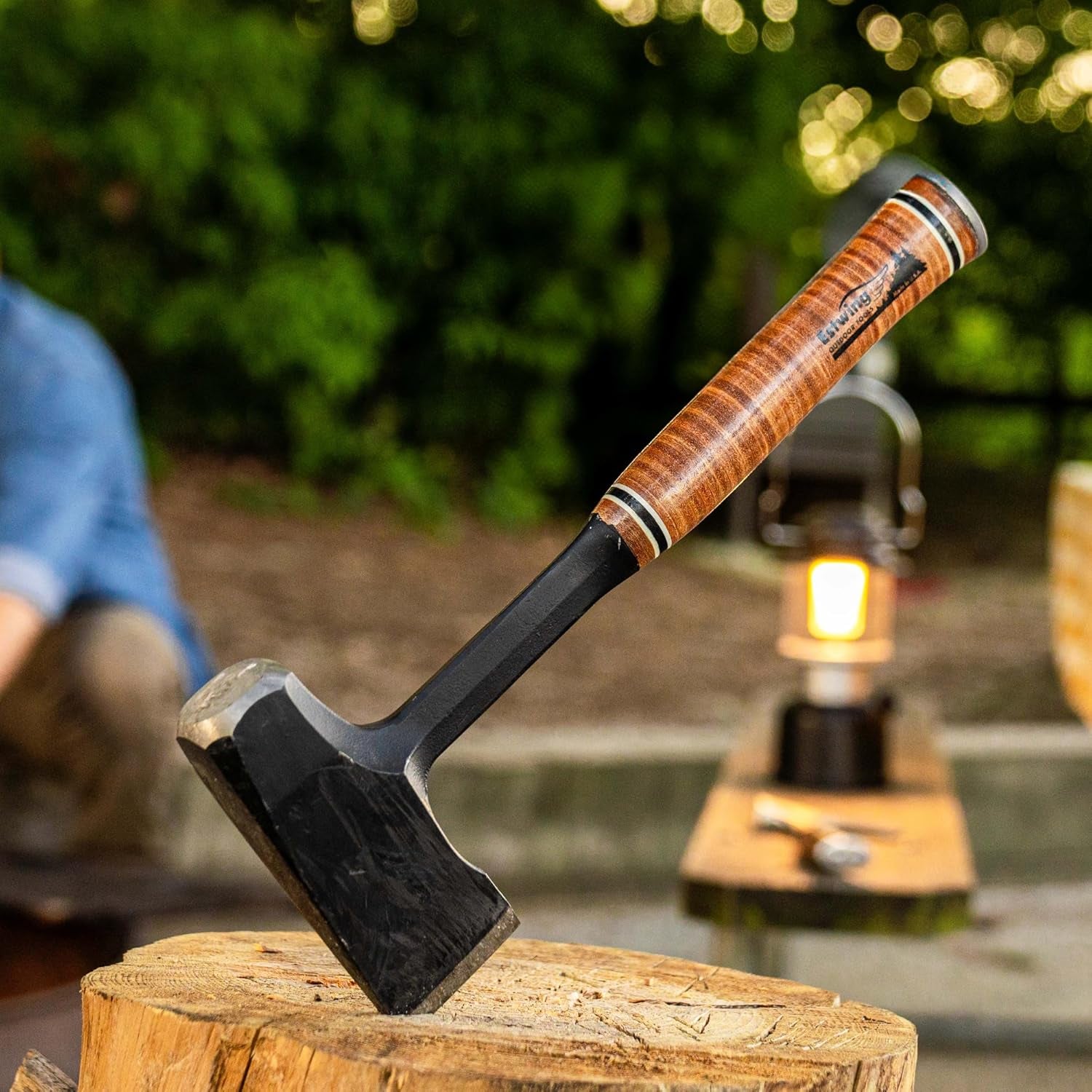 Special Edition Fireside Friend - Leather 14" Wood Splitting Maul with Forged Steel Construction & Genuine Leather Grip