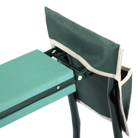 Garden Kneeler and Seat 2-in-1 - Folding Bench with Tool Pouch & Padded Foam