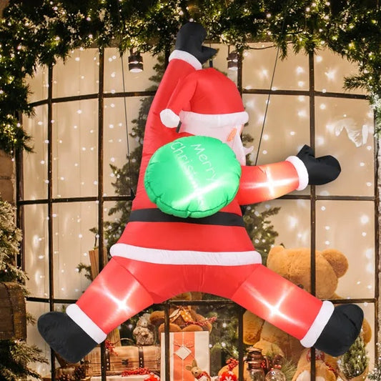 4.9 FT Christmas Inflatable Santa Decoration with LED Lights for Outdoor Yard Decor