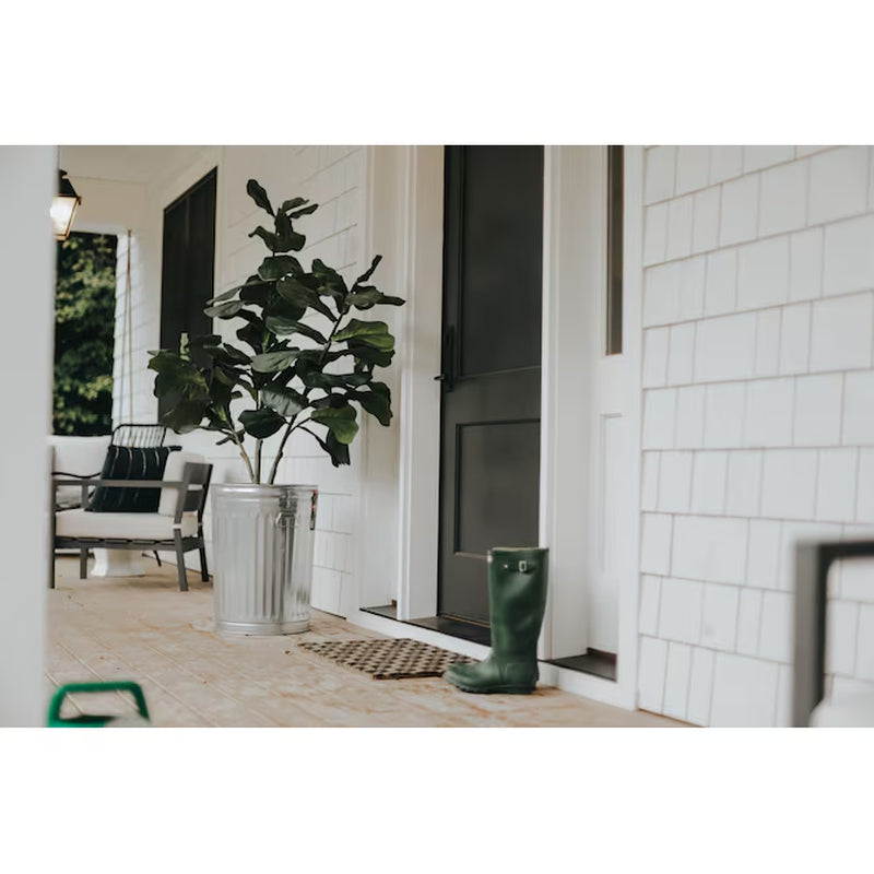 31 Gallon Silver/Galvanized Metal Indoor/Outdoor Kitchen Detached Lid Trash Can