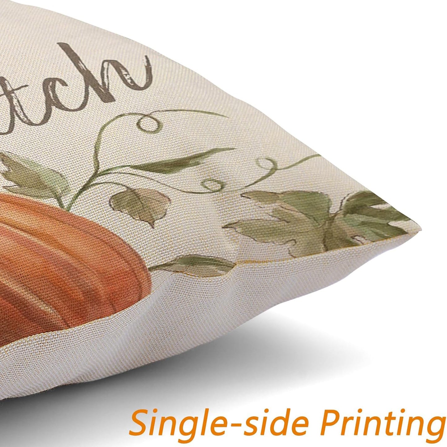 Thanksgiving Fall Throw Pillow Covers Set - 4 Pack Pumpkin Watercolor 18x18