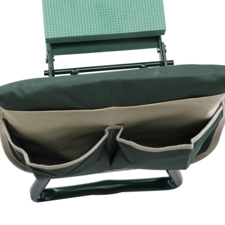 Garden Kneeler and Seat 2-in-1 - Folding Bench with Tool Pouch & Padded Foam