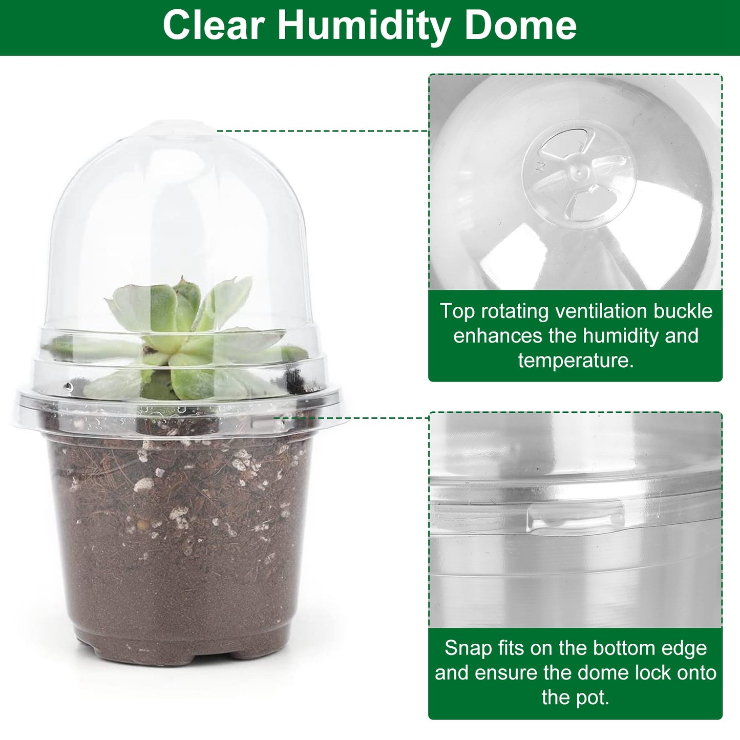 30-Pack Clear Nursery Starter Pots with Humidity Domes – 9-Hole Drainage, Reusable