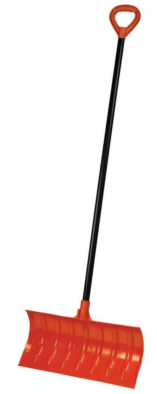 Bigfoot 21" Heavy-Duty Roller Snow Shovel with Metal Handle & Large D-Grip for Effortless Snow Removal