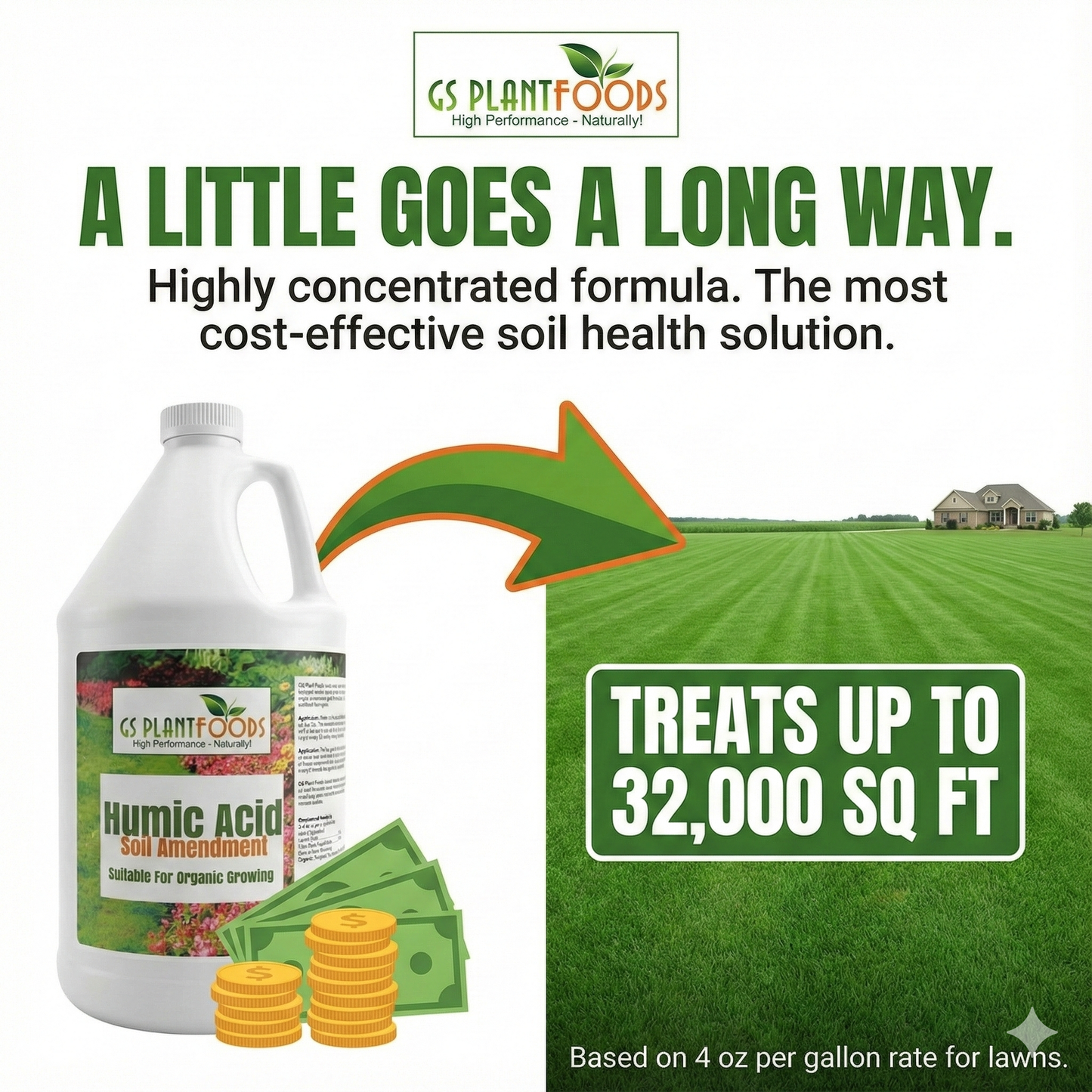 GS Plant Foods Liquid Humic Acid Soil Enhancer, Organic Concentrate