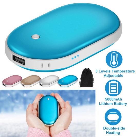 Rechargeable Hand Warmer & 5000mAh Power Bank – Dual-Function Pocket Heater
