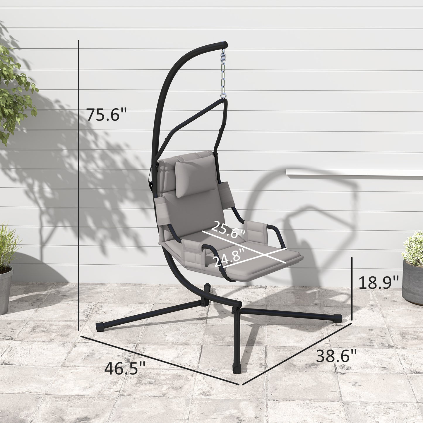Hanging Hammock Chair with Stand & Cushion – Indoor Outdoor Swing